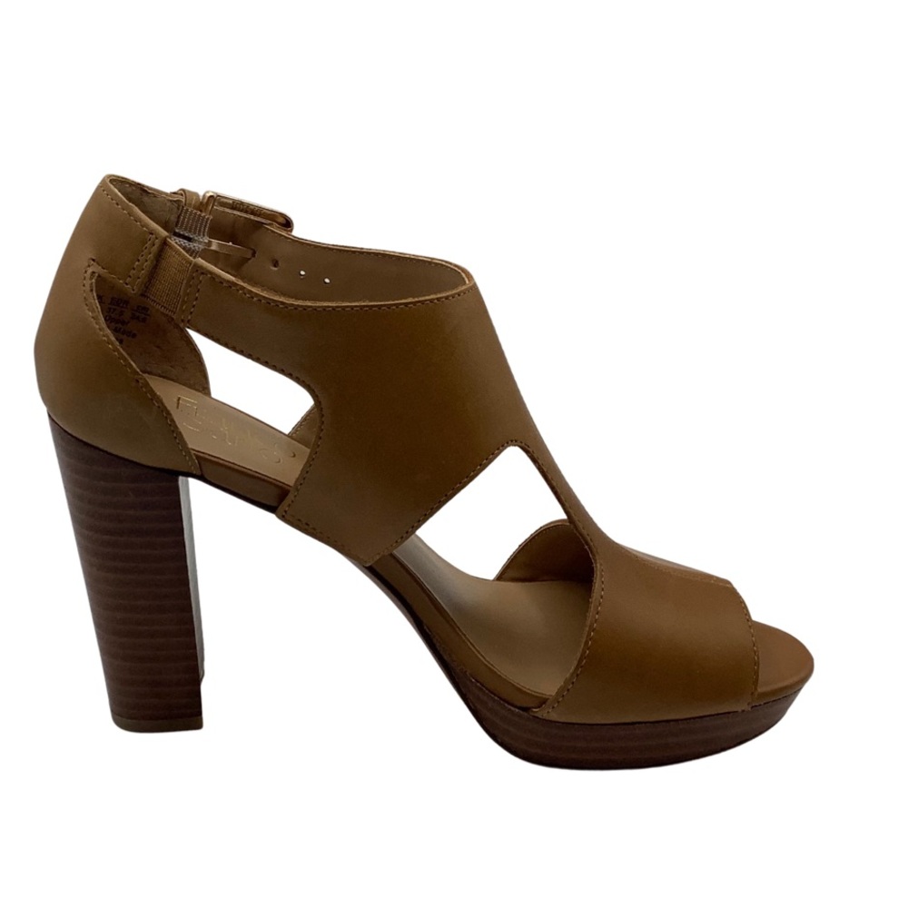 SOLD🏷Franco Sarto Madia Brown Leather Platform Heel Sandal, Size 7.5 NEW - Picture 1 of 7